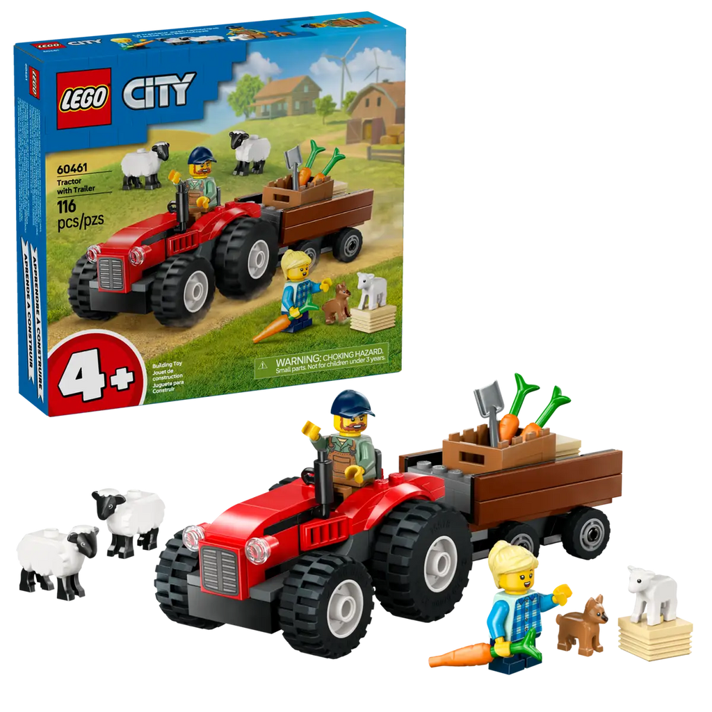 LEGO City Red Farm Tractor With Trailer & Sheep (60461)