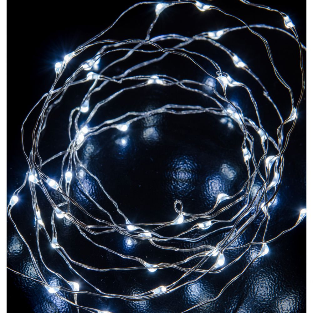 100 Microled Σύρμα Ασημί/Πάγου 8 Προγράμματα 5μ. Εσωτ./Εξωτ. Χώρου