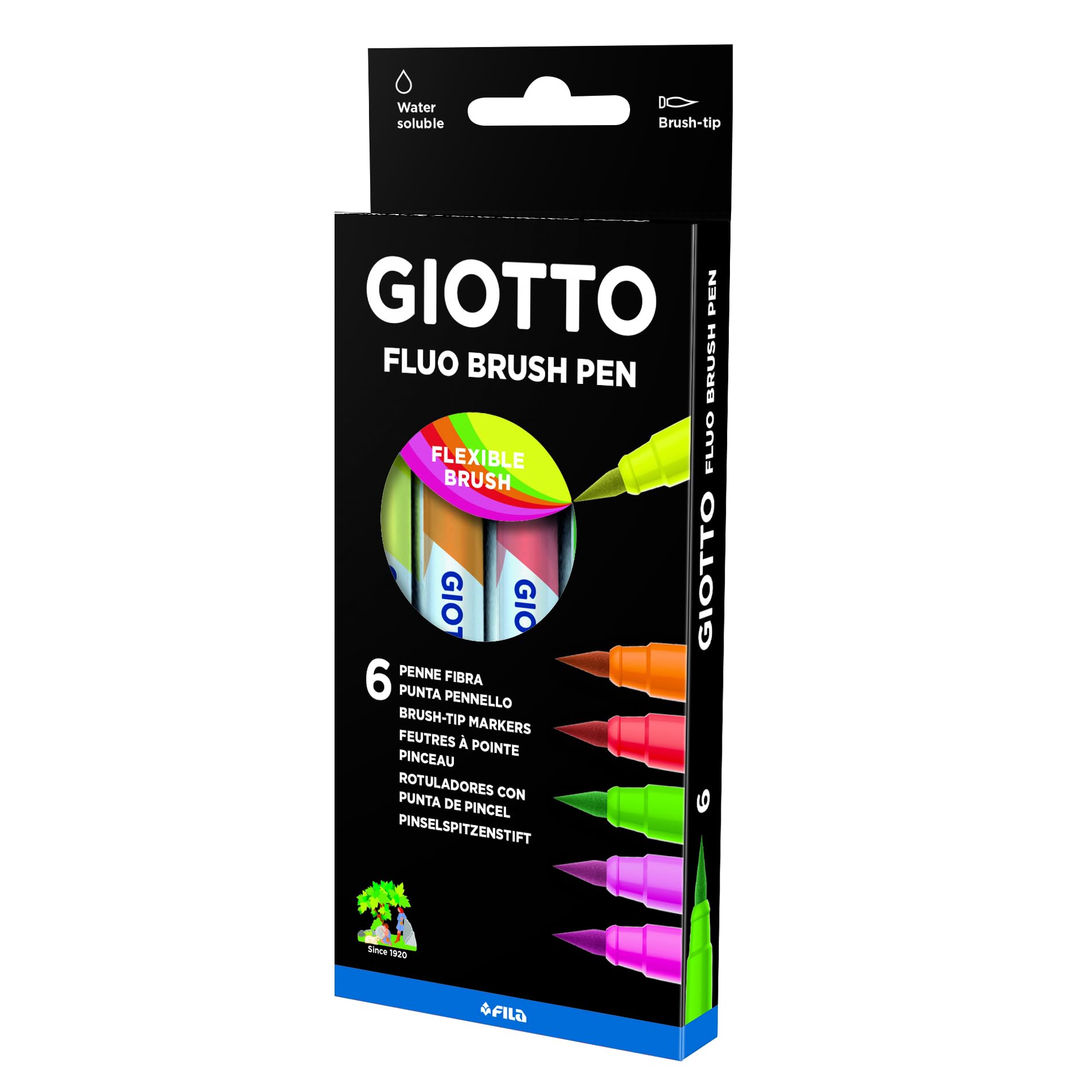 FLUO BRUSH PEN 6 ΧΡΩΜΑΤΩΝ