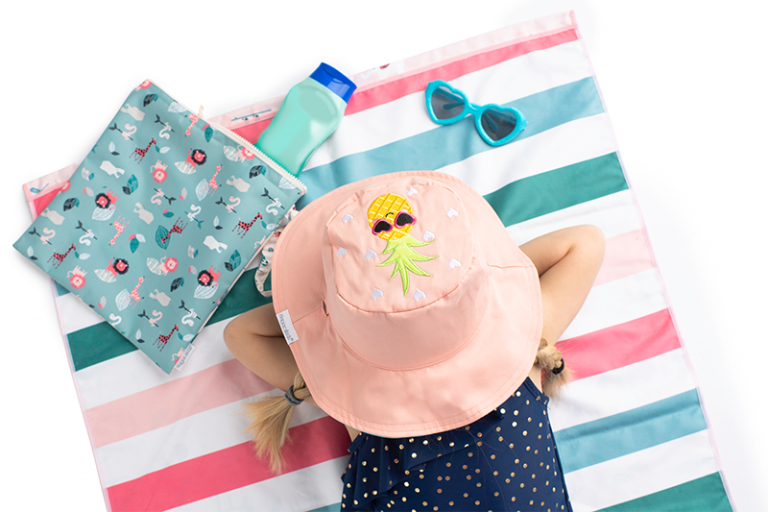 FlapJackKids Καπέλο Διπλής Όψης UPF 50+ – Φλαμίνγκο/Ανανάς (Cotton) FJKSH510