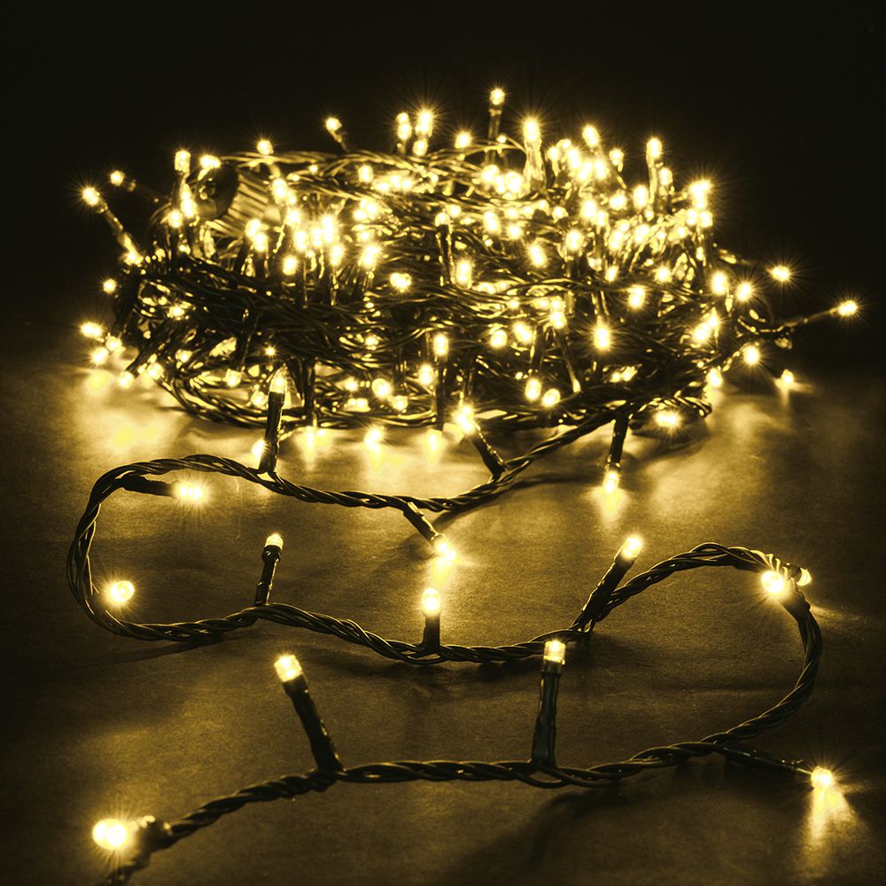 100 Led Πράσινο/Ζεστό Επεκτεινόμενο Σταθερό 5μ. Εσωτ./Εξωτ. Χώρου