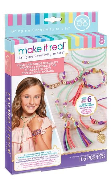 Make It Real – GOLD LINK SUEDE BRACELETS (1207) (049280)