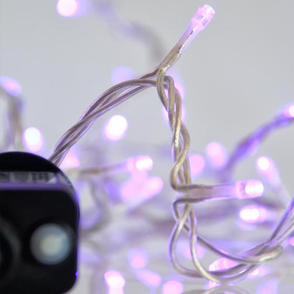 240 Led Σειρά 3mm,31V, 8 Προγράμματα, Μετασχηματιστή με Μνήμη, Προέκταση Παροχής 300cm, Διάφανο Καλώδιο, Μωβ Led