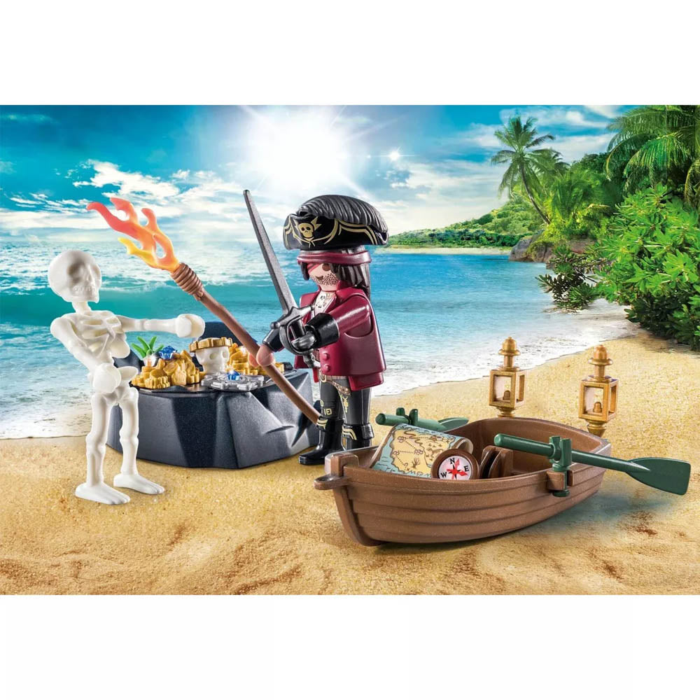 Playmobil Starter Pack Πειρατής Με Βαρκούλα Και Θησαυρό (71254)