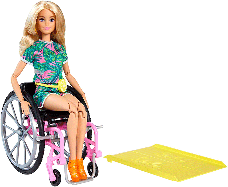 Barbie GRB93 Fashionista + Αναπηρική καρέκλα Accy 1