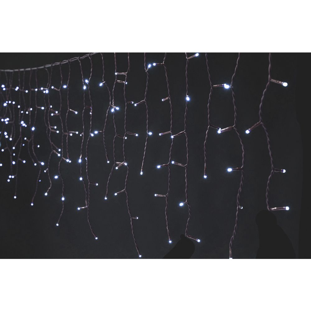 150 Led  Σταλακτίτης Διάφανο/Λευκό Επεκτεινόμενο 60x300εκ. Εσωτ./Εξωτ. Χώρου