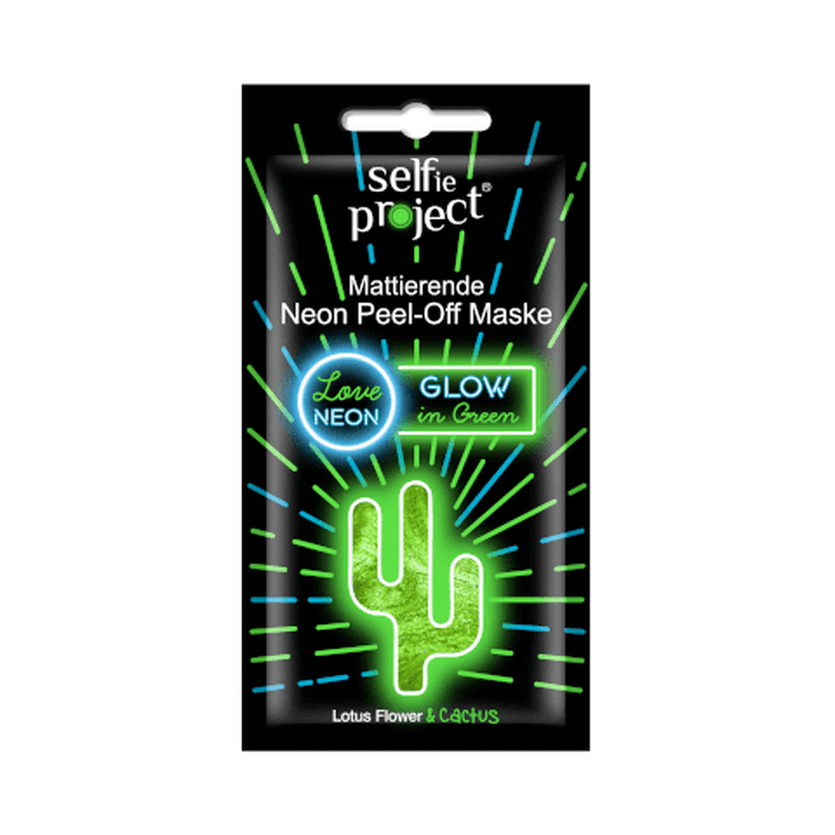 Selfie Project Mattifying Neon Peel-Off Mask Glow in Green