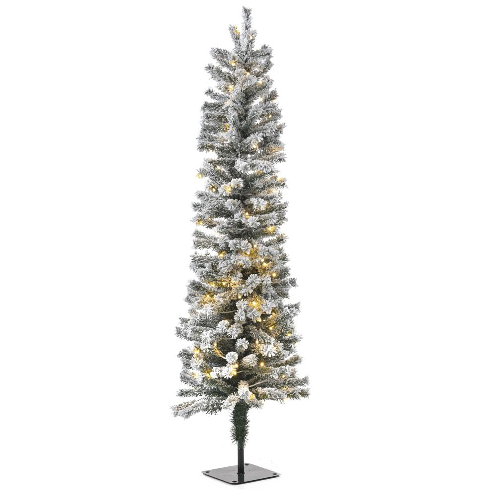 120εκ. Δέντρο Pre-Lit Snow Pencil με 100 Λευκά Λαμπάκια Φ40εκ. 88 Tips