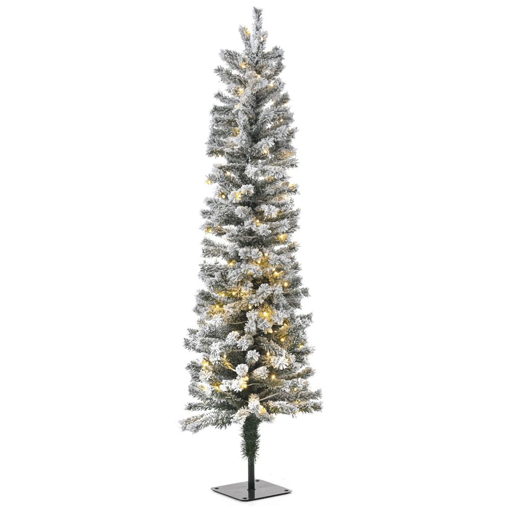 150εκ. Δέντρο Pre-Lit Snow Pencil με 140 Λευκά Λαμπάκια 260 Tips Φ45εκ.
