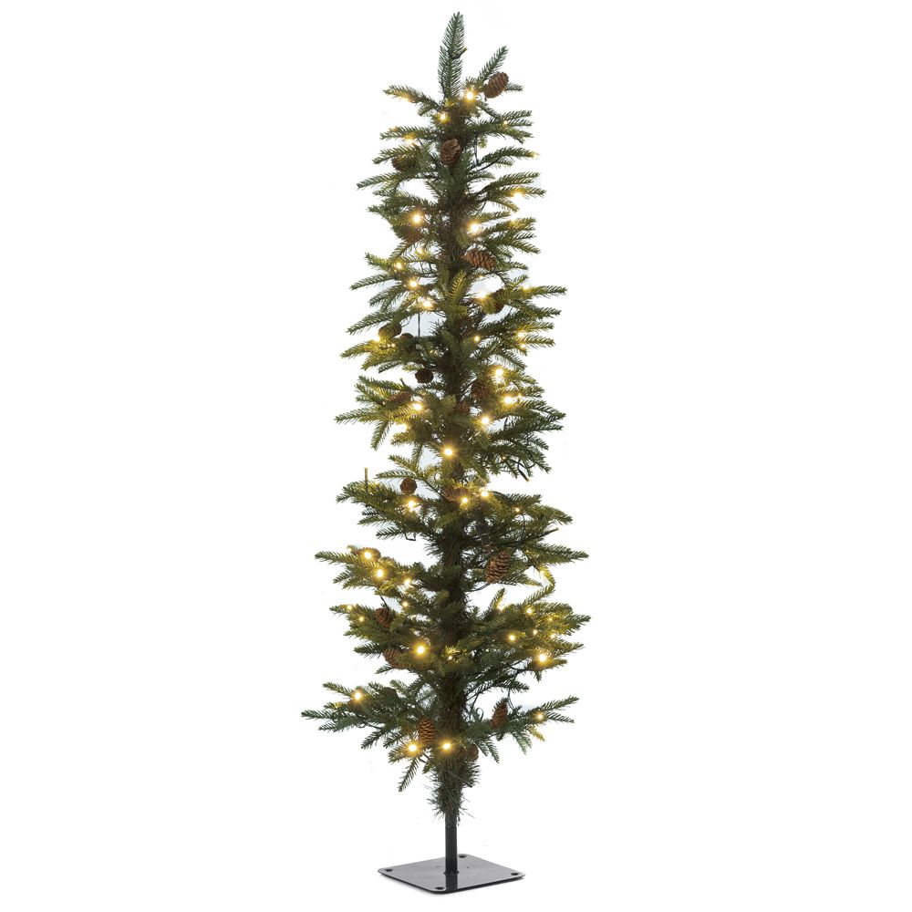 150εκ. Δέντρο Pre-Lit Pencil Pine με 140 Λευκά Λαμπάκια Φ45εκ.