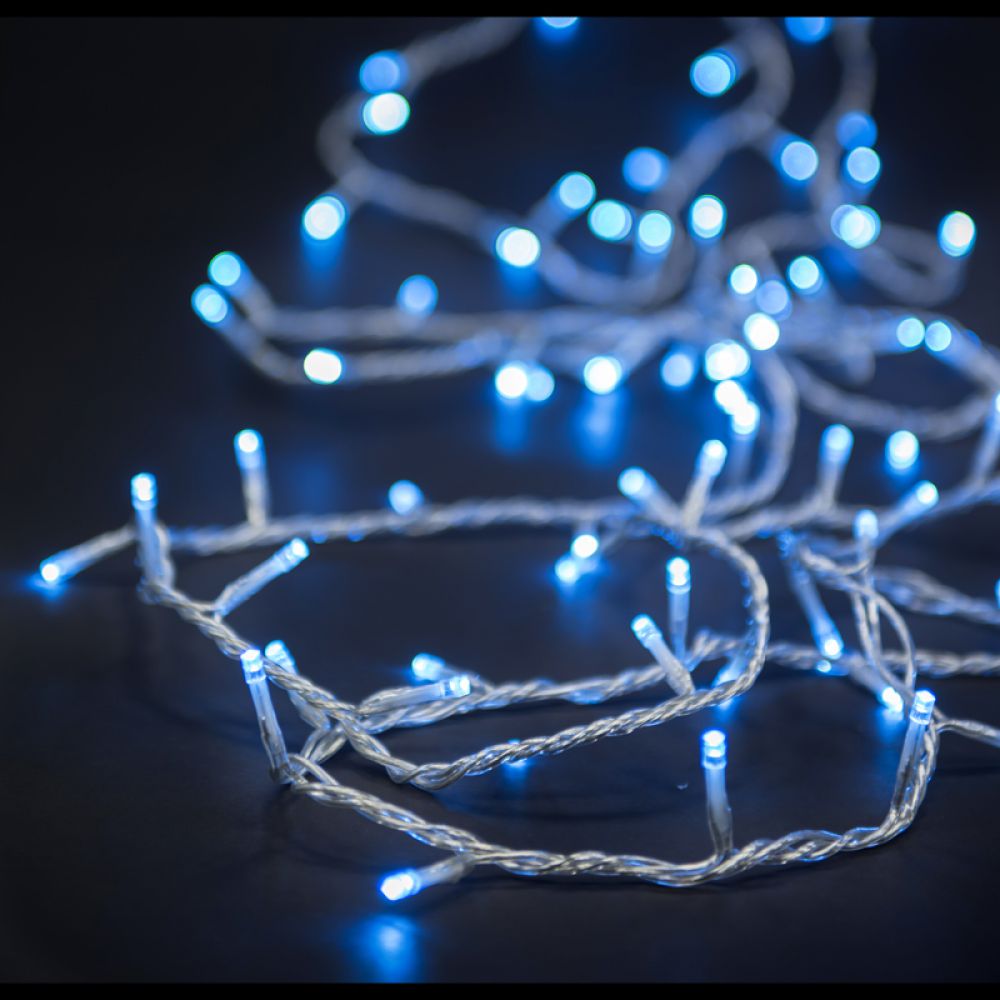 100 Led Διάφανο/Μπλε 8 Προγράμματα 5μ. Εσωτ./Εξωτ. Χώρου