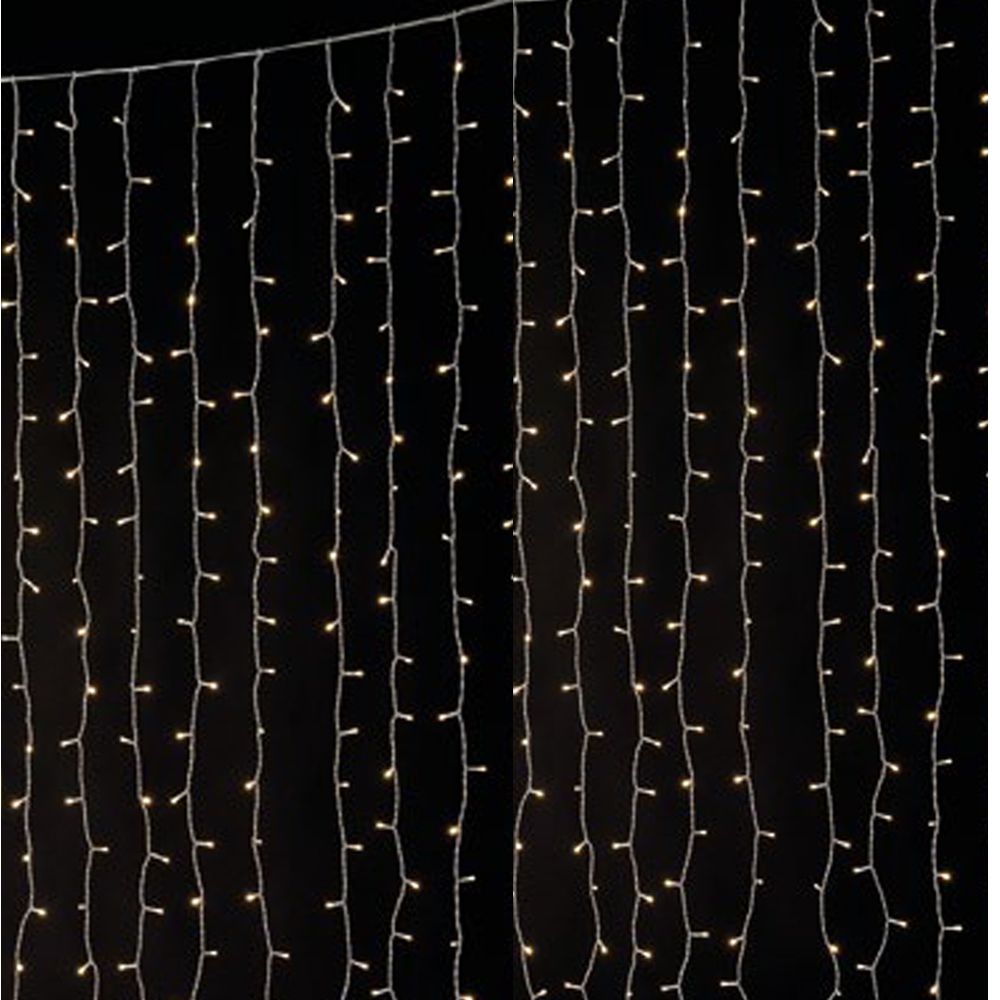 900 Led Κουρτίνα Διάφανο/Λευκό Επεκτεινόμενη 3x3μ. Εσωτ./Εξωτ. Χώρου