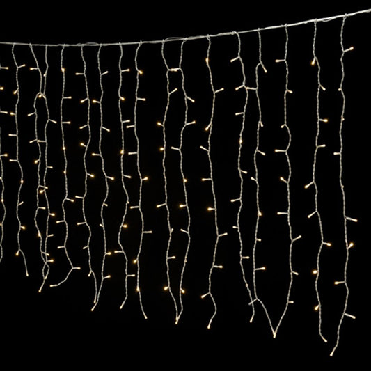 200 Led Κουρτίνα Διάφανο/Λευκό Επεκτεινόμενη 2x1μ. Εσωτ./Εξωτ. Χώρου