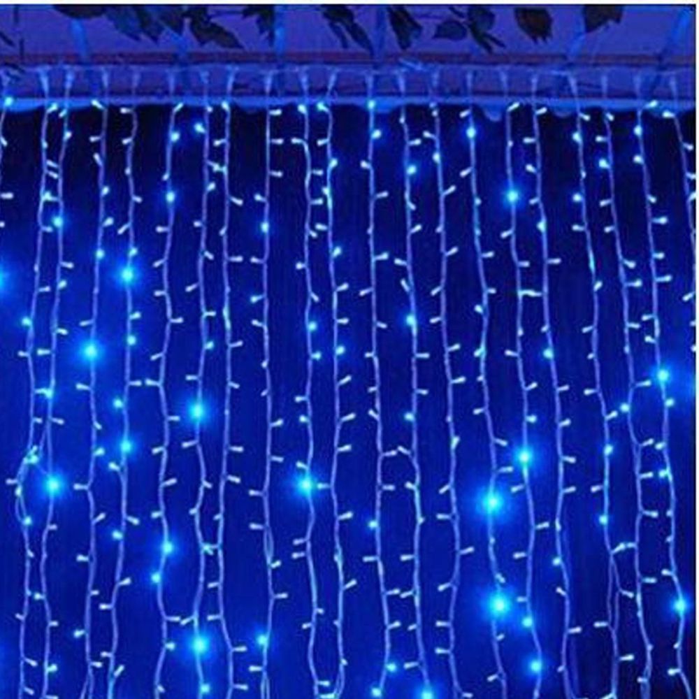 200 Led Κουρτίνα Διάφανο/Μπλε Επεκτεινόμενη 2x1μ. Εσωτ./Εξωτ. Χώρου