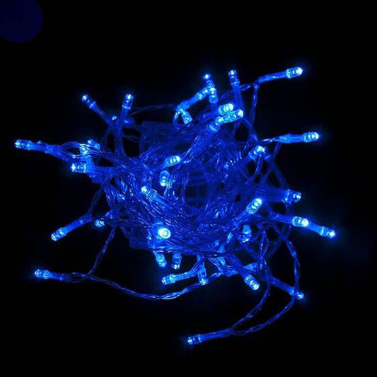 20 Led Μπαταρίας Διάφανο/Μπλε Σταθερό 1μ.