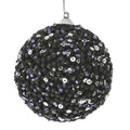Φ8εκ. Μαύρη Πλαστική Μπάλα Glitter bauble