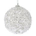 Φ8εκ. Λευκή Πλαστική Μπάλα Glitter bauble