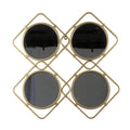 Χρυσός Μεταλλικός Καθρέφτης "Four Mirrors" 60x60x3εκ.