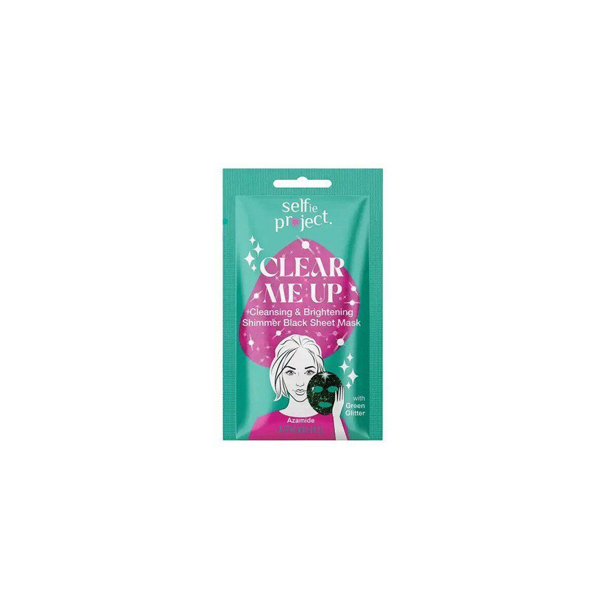 SELFIE PROJECT Μάσκα Προσώπου Υφασμάτινη Shimmer Clear Green