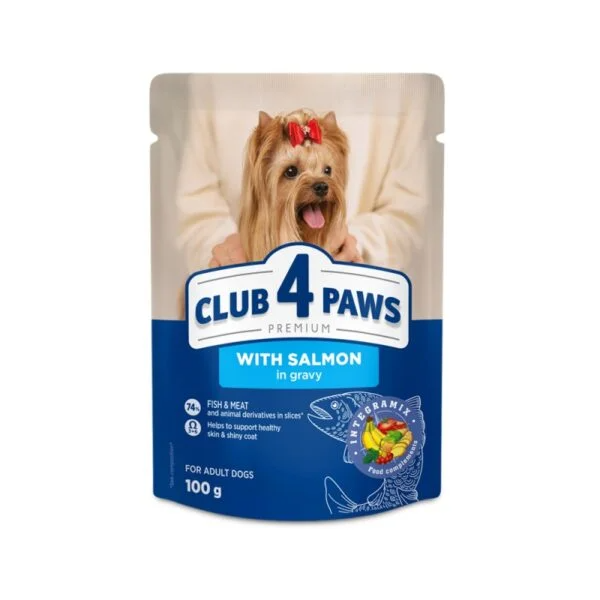 Club 4 Paws All Breed Salmon - Υγρή Τροφή Σκύλου Με Σολομό 100gr
