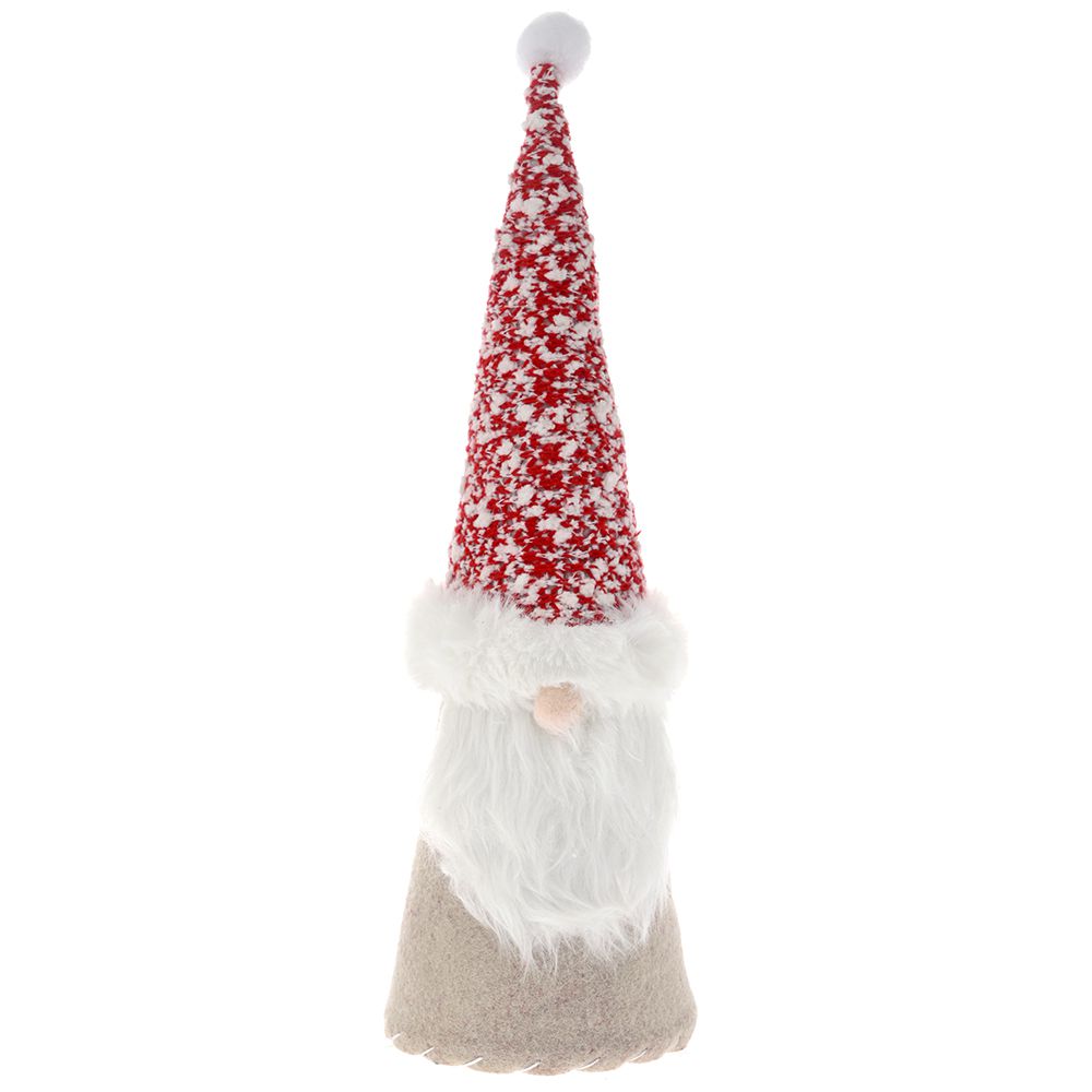 Τσόχινο Gnome Κρεμ/Κόκκινο 10x32εκ.