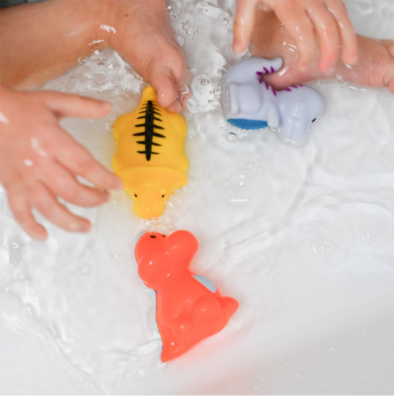 Akuku Παιχνίδια Μπάνιου Μπουγελοφατσάκια Δεινόσαυροι (Σετ των 5) A0169