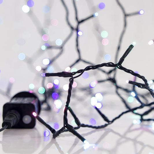 300 Led Χρωματιστά Pal 8 Προγράμματα 3mm, Μετασχηματιστή με Μνήμη, Προέκταση Παροχής 300εκ., 31V, IP44