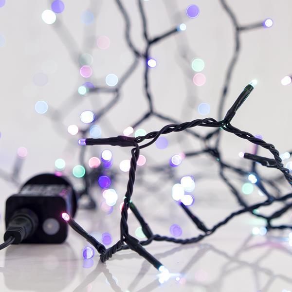 300 Led Χρωματιστά Pal 8 Προγράμματα 3mm, Μετασχηματιστή με Μνήμη, Προέκταση Παροχής 300εκ., 31V, IP44