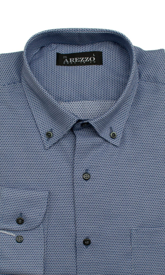 AREZZO Boston κανονική γραμμή με μικροσχέδιο στην ύφανση blue