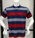 Polo μπλουζάκι piqué 100%βαμβάκι,ριγέ Μπλε-Λευκό-Γκρι