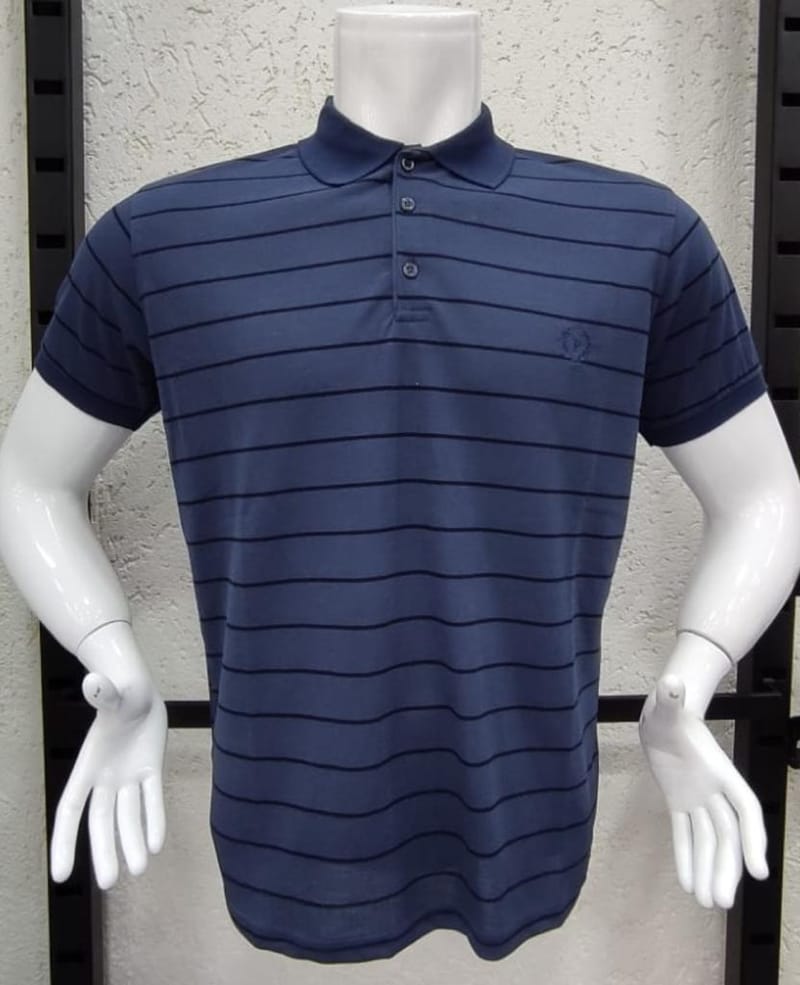 Polo μπλουζάκι piqué 100%βαμβάκι, Ruf με Μπλε ρίγα
