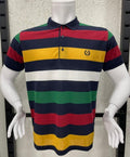 Polo μπλουζάκι piqué 100%βαμβάκι,Μπλε με εναλλασσόμενες ρίγες