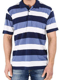 Polo μπλουζάκι jersey 100%βαμβάκι,ριγέ Μπλε-Γαλάζιο-Λευκό,τσέπη