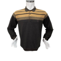 Μπλούζα Polo Καφέ με Μπεζ ρίγες 100% cotton