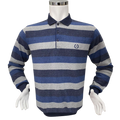 Μπλούζα Polo Μπλε, ρουα και γκρι ρίγες 100% cotton