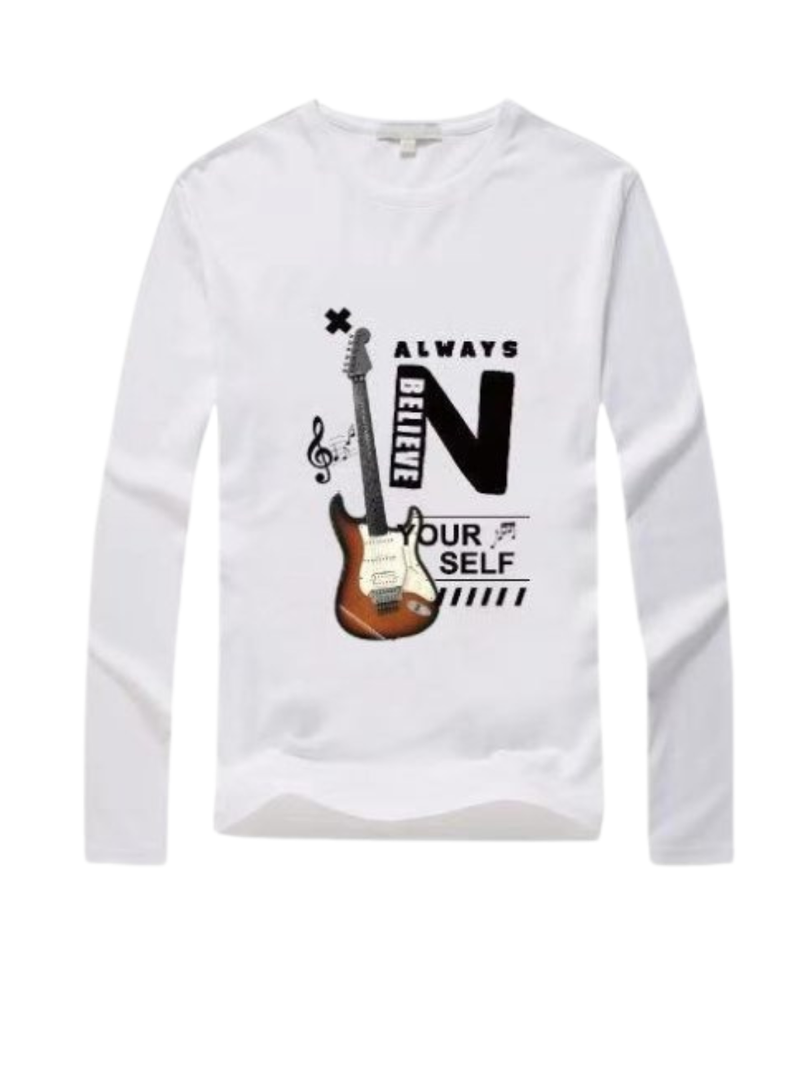 tshirt Λευκό, κιθάρα, μακρύ