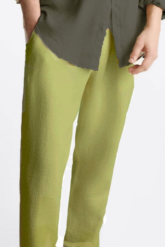 Παντελόνα Λαδί Linen
