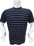 T-shirt pikque ριγέ μπλε με Λευκό 100% cotton