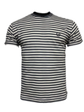 T-shirt pikque ριγέ μπλε με Λευκό 100%cotton
