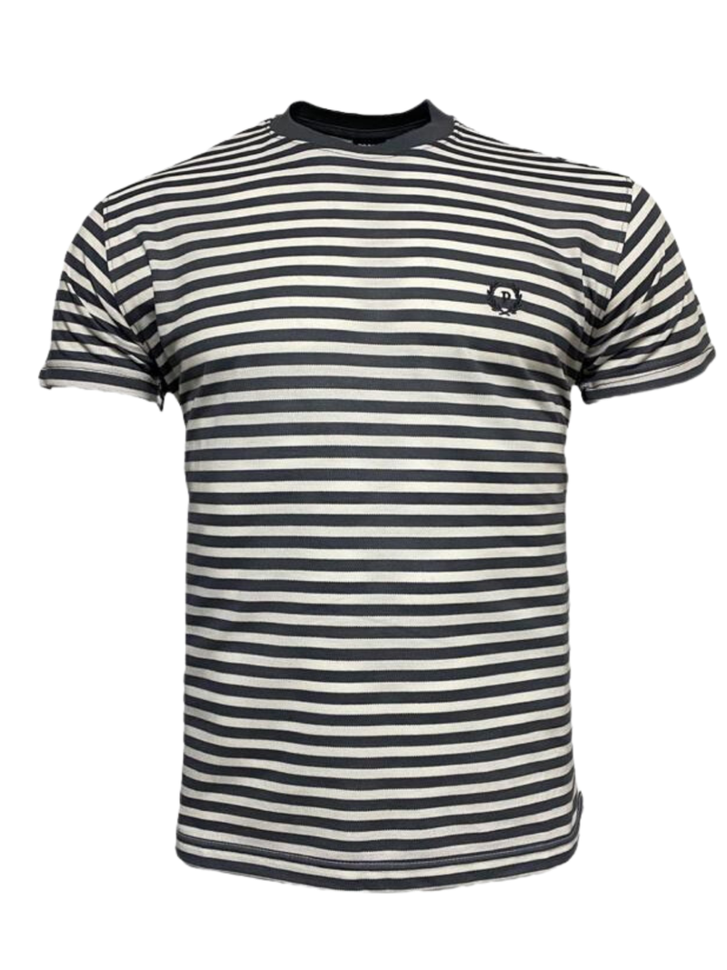 T-shirt pikque ριγέ μπλε με Λευκό 100%cotton