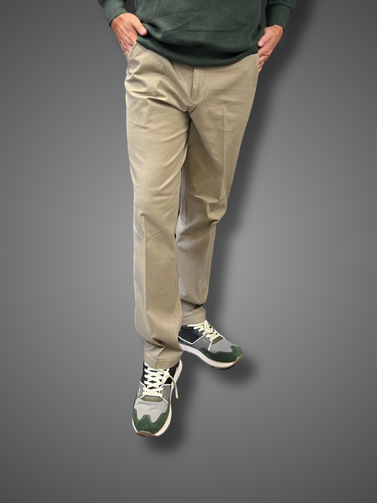 Ανδρικο Βαμβακερο Παντελονι με Εξαιρετικη Εφαρμογη-Μπεζ