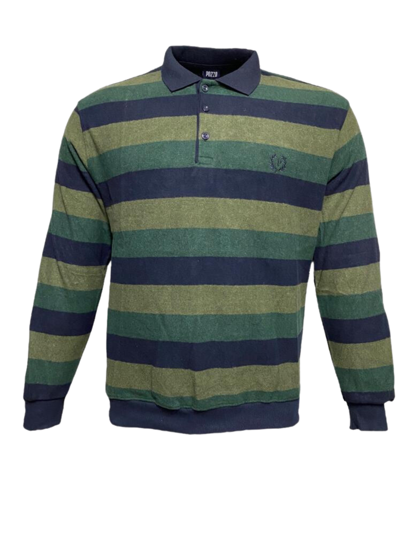 Ανδρική μπλούζα Polo  velvet σε Χρώμα Μπλε, Λαδί, Πράσινο σε regular εφαρμογή
