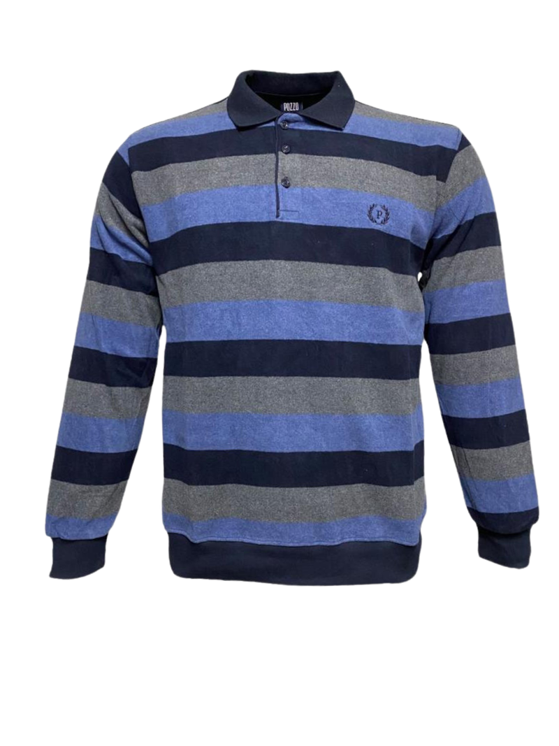 Ανδρική μπλούζα Polo velvet σε Χρώμα Μπλε, Γαλάζιο, Γκρι σε regular εφαρμογή