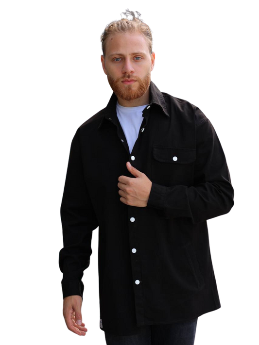 Overshirt Μαύρο με λευκά trucs