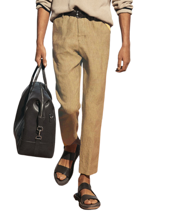 Παντελόνι Chinos linen -Cotton Μπεζ