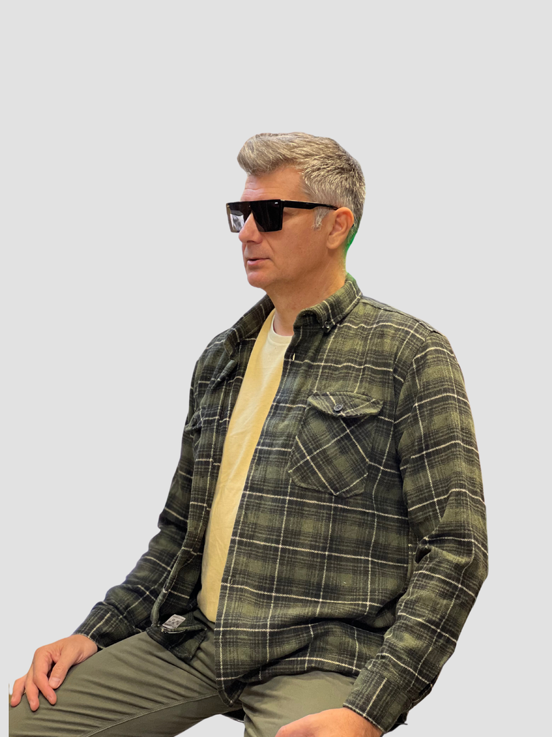 Overshirt πουκάμισο-φανέλα καρό 100%Wool