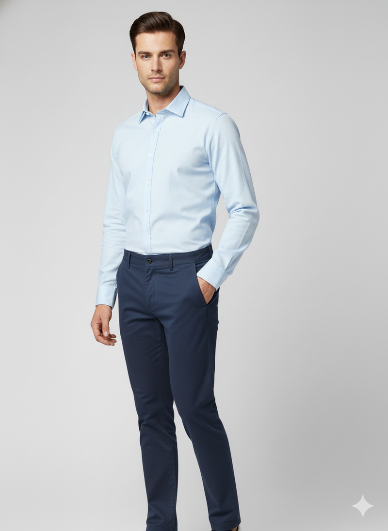 Ανδρικό παντελόνι chino Blue Navy