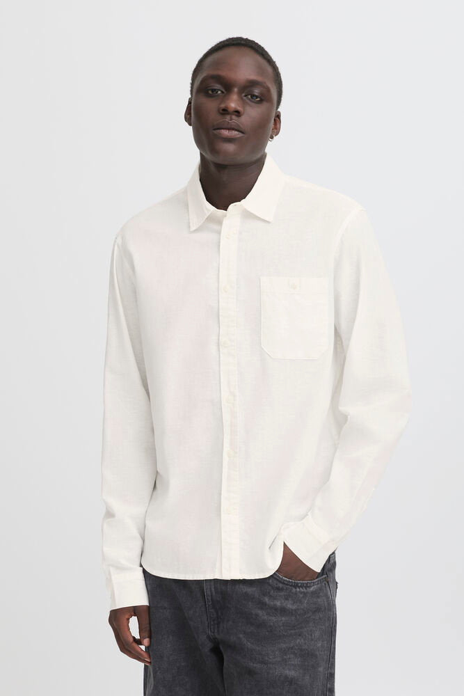Ανδρικό Λευκό Λινό Πουκάμισο BLEND - BHBAY Linen LS Shirt
