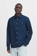Ανδρικό  Μπλε Λινό Πουκάμισο BLEND - BHBAY Linen LS Shirt