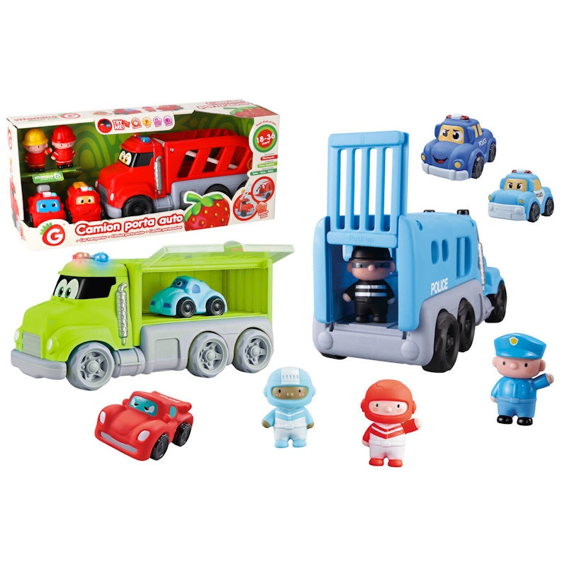 Vitamina G Βρεφικό Φορτηγό με Φως, Ήχο, 2 μικρά Οχήματα & 2 Φιγούρες (Πράσινο)
